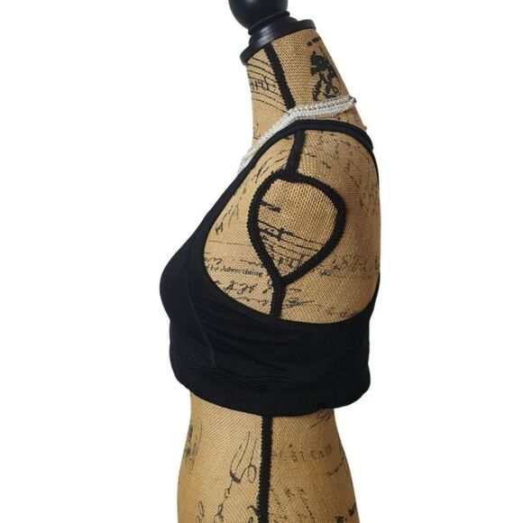 The North Face Womens Sports Bra Sz L Black Racerback Half Dome Athletic Sports - Picture 4 of 5
